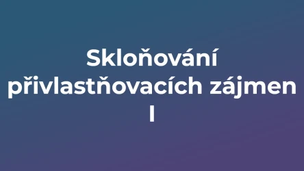 Kvíz: Skloňování přivlastňovacích zájmen (1)