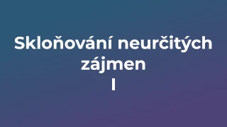 Kvíz: Skloňování neurčitých zájmen (1)