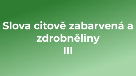 Kvíz: Slova citově zabarvená a zdrobněliny (3)