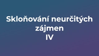 Kvíz: Skloňování neurčitých zájmen (4)