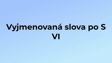 Kvíz: Vyjmenovaná slova po S (6)