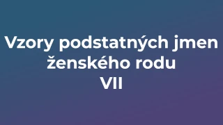 Kvíz: Vzory podstatných jmen ženského rodu (7)