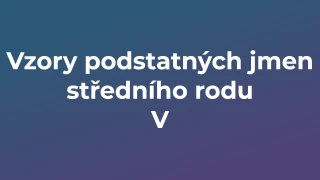 Kvíz: Vzory podstatných jmen středního rodu (5)