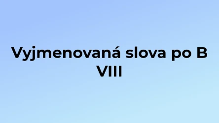 Kvíz: Vyjmenovaná slova po B (8)