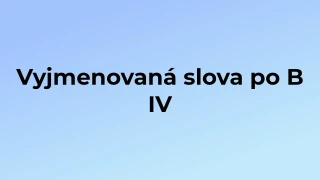Kvíz: Vyjmenovaná slova po B (4)