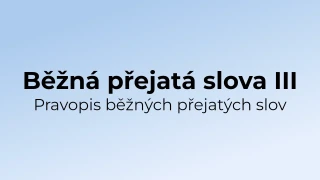Kvíz: Běžná přejatá slova - pravopis (3)