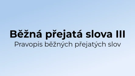 Kvíz: Běžná přejatá slova - pravopis (3)
