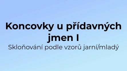 Kvíz: Koncovky u přídavných jmen (1)