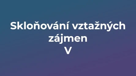 Kvíz: Skloňování vztažných zájmen (5)