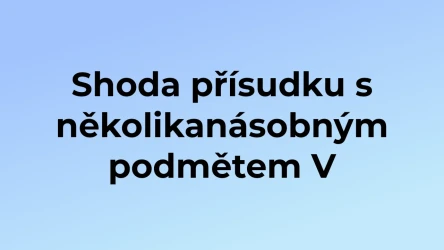 Kvíz: Shoda přísudku s několikanásobným podmětem (5)