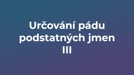 Kvíz: Určování pádu podstatných jmen (3)
