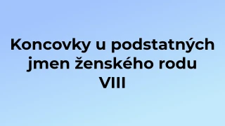 Kvíz: Koncovky u podstatných jmen ženského rodu (8)