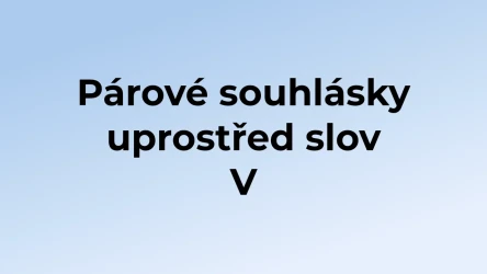 Kvíz: Párové souhlásky uprostřed slov (5)