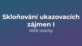 Kvíz: Skloňování ukazovacích zájmen (těžší otázky) (1)