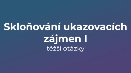 Kvíz: Skloňování ukazovacích zájmen (těžší otázky) (1)