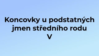Kvíz: Koncovky u podstatných jmen středního rodu (5)