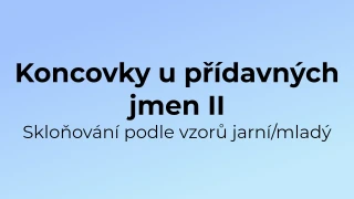 Kvíz: Koncovky u přídavných jmen (2)