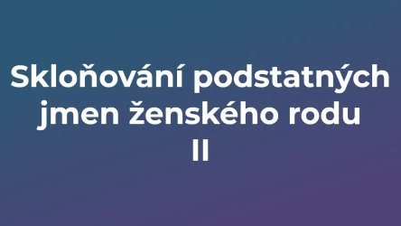 Kvíz: Skloňování podstatných jmen ženského rodu (2)