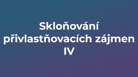 Kvíz: Skloňování přivlastňovacích zájmen (4)