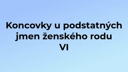 Kvíz: Koncovky u podstatných jmen ženského rodu (6)