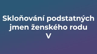 Kvíz: Skloňování podstatných jmen ženského rodu (5)