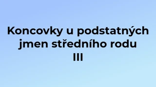 Kvíz: Koncovky u podstatných jmen středního rodu (3)
