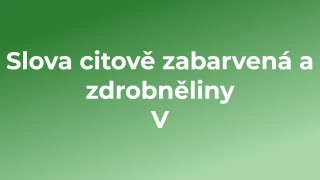 Kvíz: Slova citově zabarvená a zdrobněliny (5)