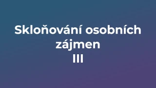 Kvíz: Skloňování osobních zájmen (3)