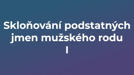 Kvíz: Skloňování podstatných jmen mužského rodu (1)
