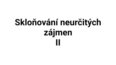 Kvíz: Skloňování neurčitých zájmen (2)