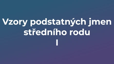 Kvíz: Vzory podstatných jmen středního rodu (1)