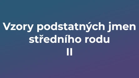 Kvíz: Vzory podstatných jmen středního rodu (2)