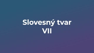 Kvíz: Slovesný tvar (7)