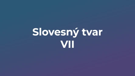 Kvíz: Slovesný tvar (7)