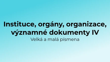 Kvíz: Instituce a organizace - velká a malá písmena (4)