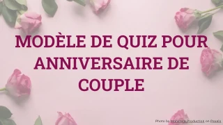 Modèle de quiz pour anniversaire de couple