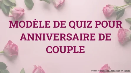 Modèle de quiz pour anniversaire de couple
