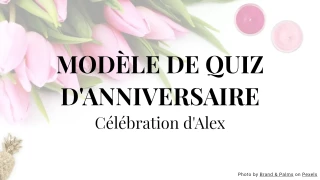 Modèle de Quiz d'Anniversaire