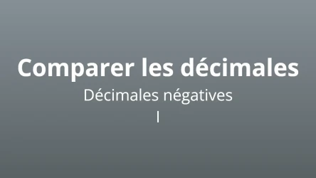 Comparer les décimales négatives I - Quiz de mathématiques