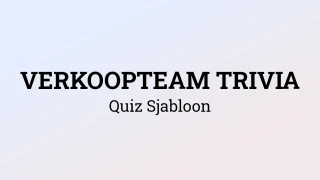 Verkoopteam Trivia Sjabloon