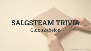 Salgsteam trivia skabelon