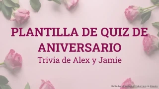 Plantilla de quiz de aniversario