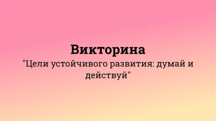 Викторина "Цели устойчивого развития"