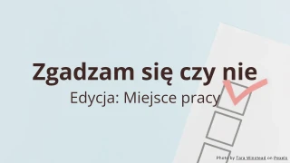 Zgadzam się czy nie: Szablon quizu ankietowego w miejscu pracy
