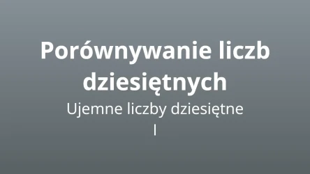 Porównywanie ujemnych liczb dziesiętnych I - Quiz matematyczny
