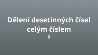 Dělení desetinných čísel celým číslem 2 - matematický test