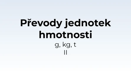 Převody jednotek hmotnosti - g, kg, t II - matematický test