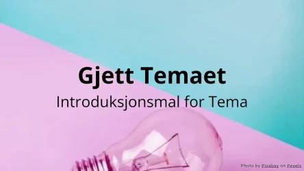 Gjett Temaet - Introduksjonsaktivitet Mal